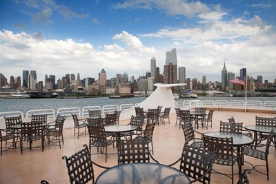 NYC motor yacht Atlantica top deck